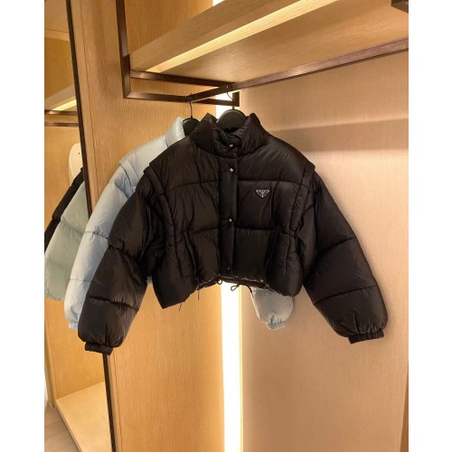 프라다 리나일론 컨버터블 크롭 자켓 291805