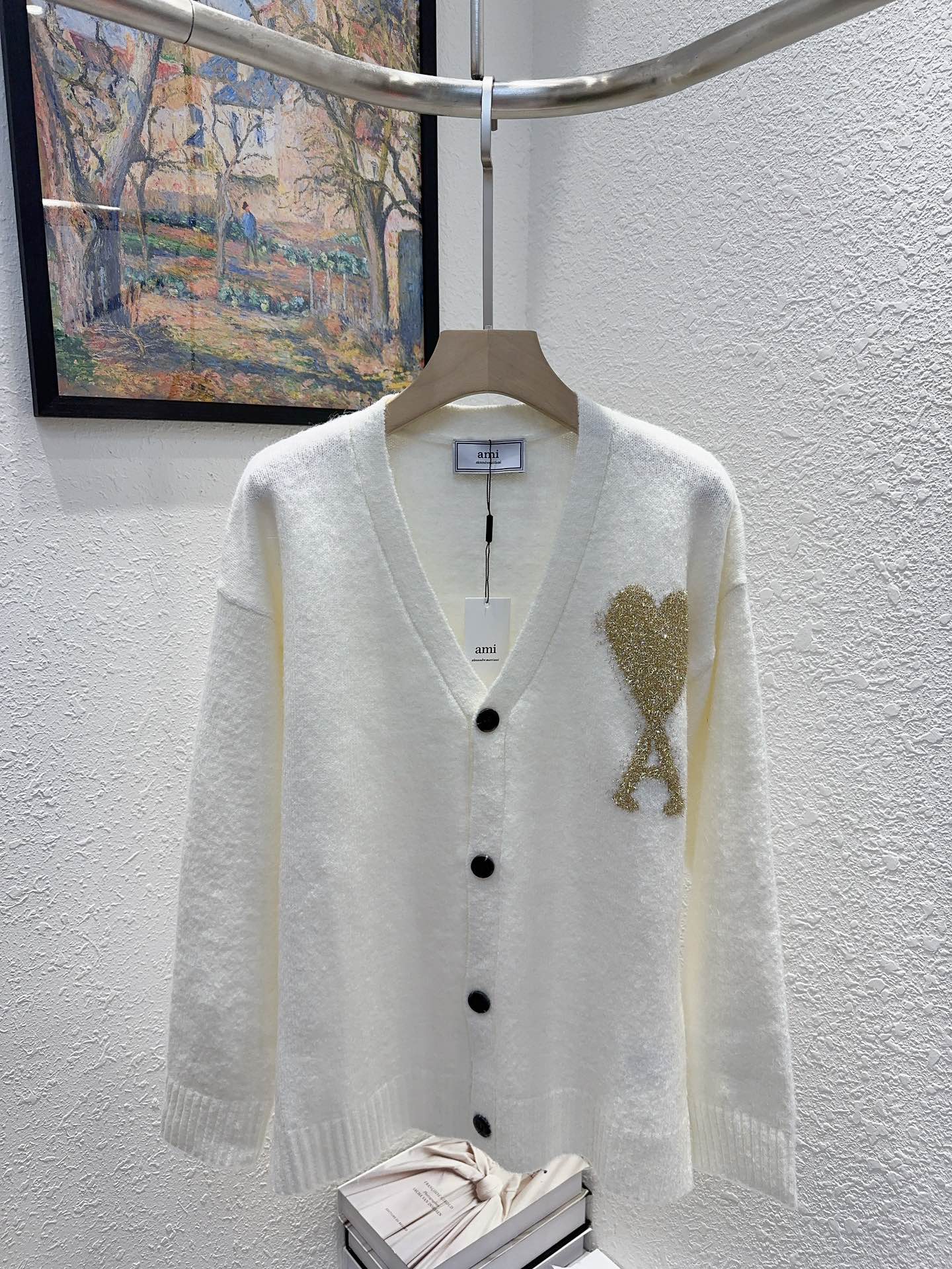 아미 브이넥 가디건