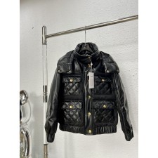 샤넬 코코 포켓 레더 패딩