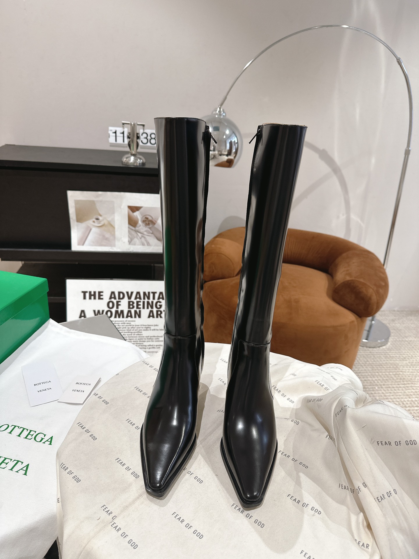 보테게바베네타 롱부츠 페이던트 카프스킨