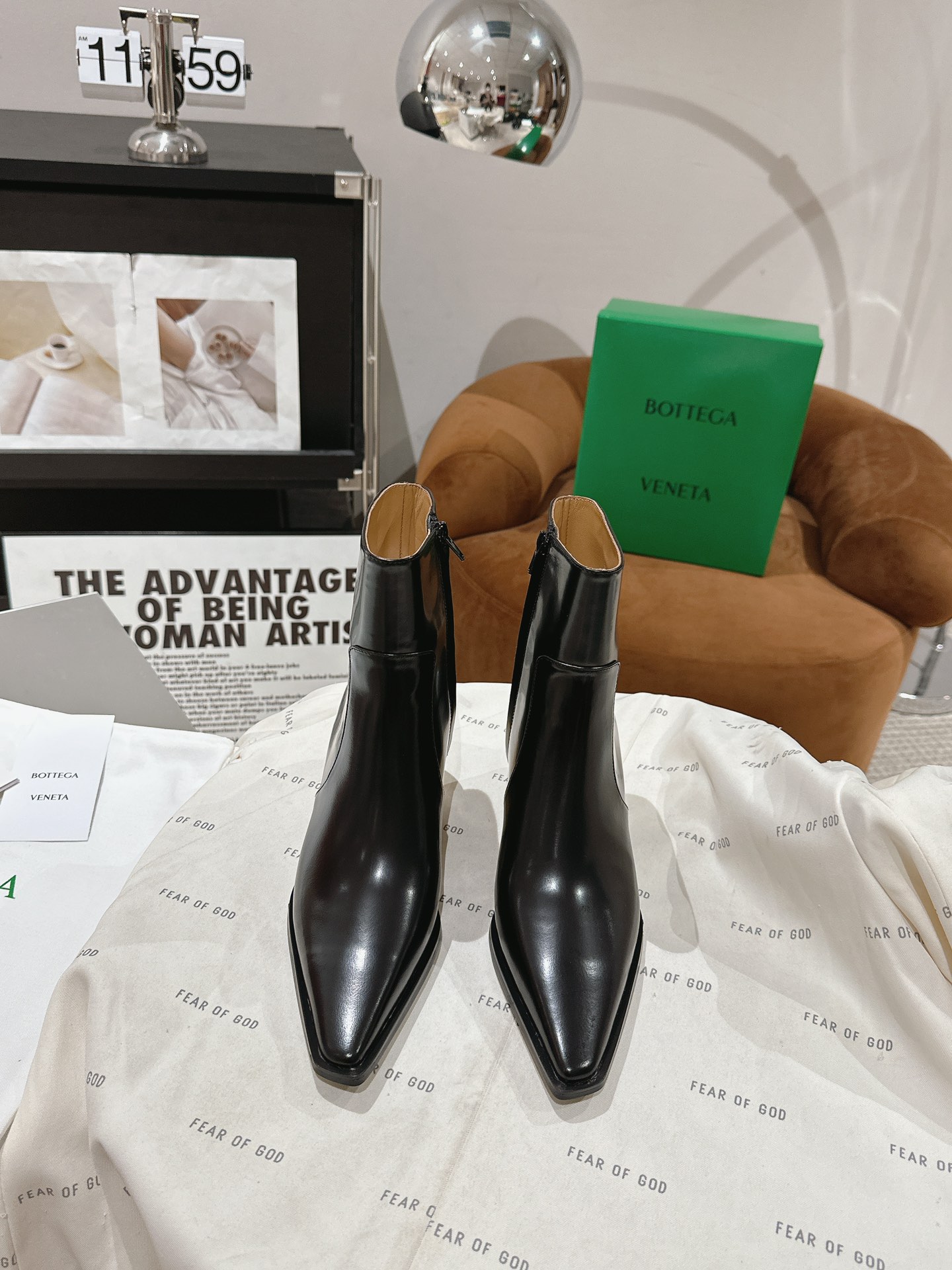 보테게바베네타 미들부츠 페이던트 카프스킨