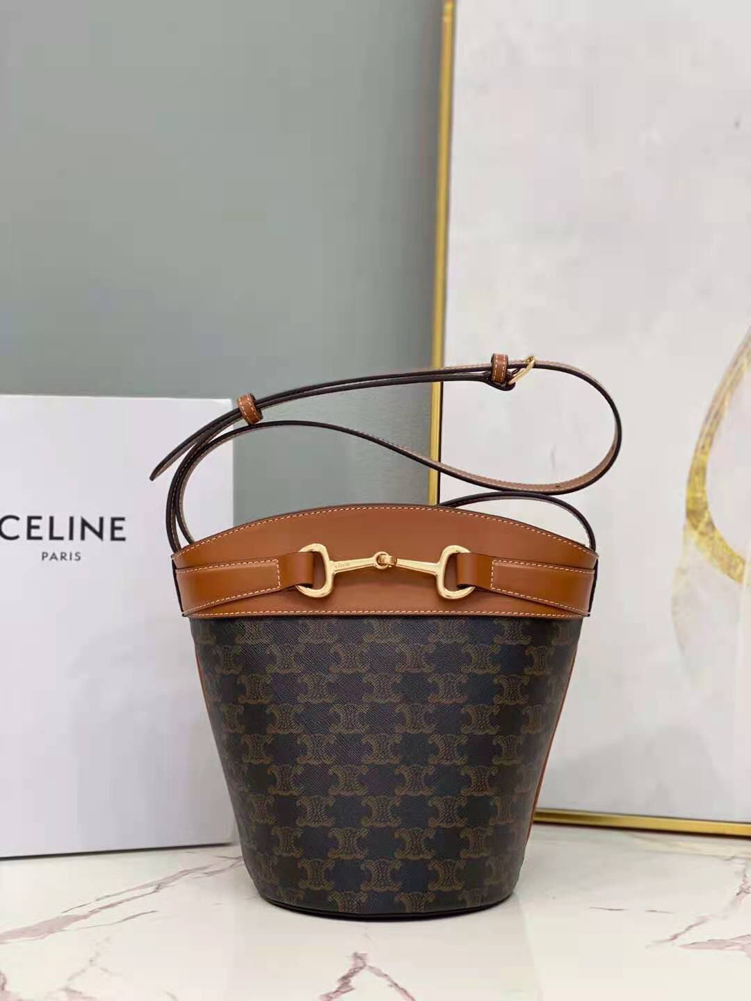 셀린느 트리오페 크레시 버킷백