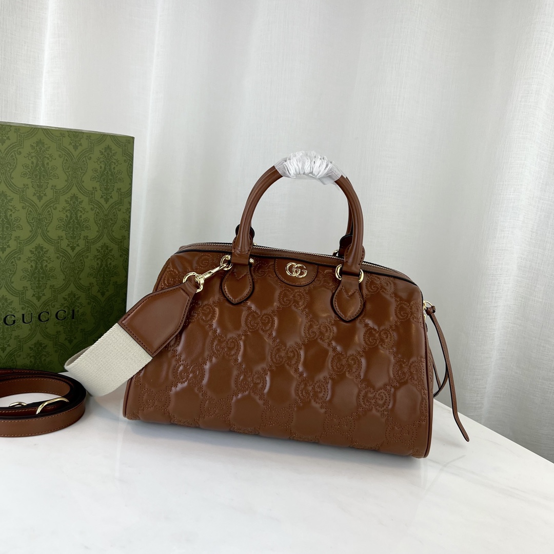 GUCCi 구찌 GG 마틀라세 레더 탑 핸들백 702242