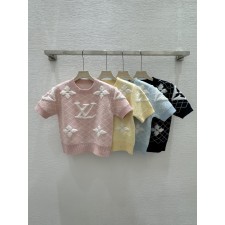 샤넬 루이비통 라운드 반팔 니트 [4컬러]