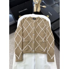 (W) 샤넬 자켓 캐시미어 실크 & 베이지 화이트