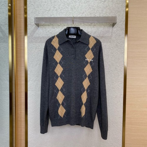 미우미우 캐시미어 니트 폴로 셔츠