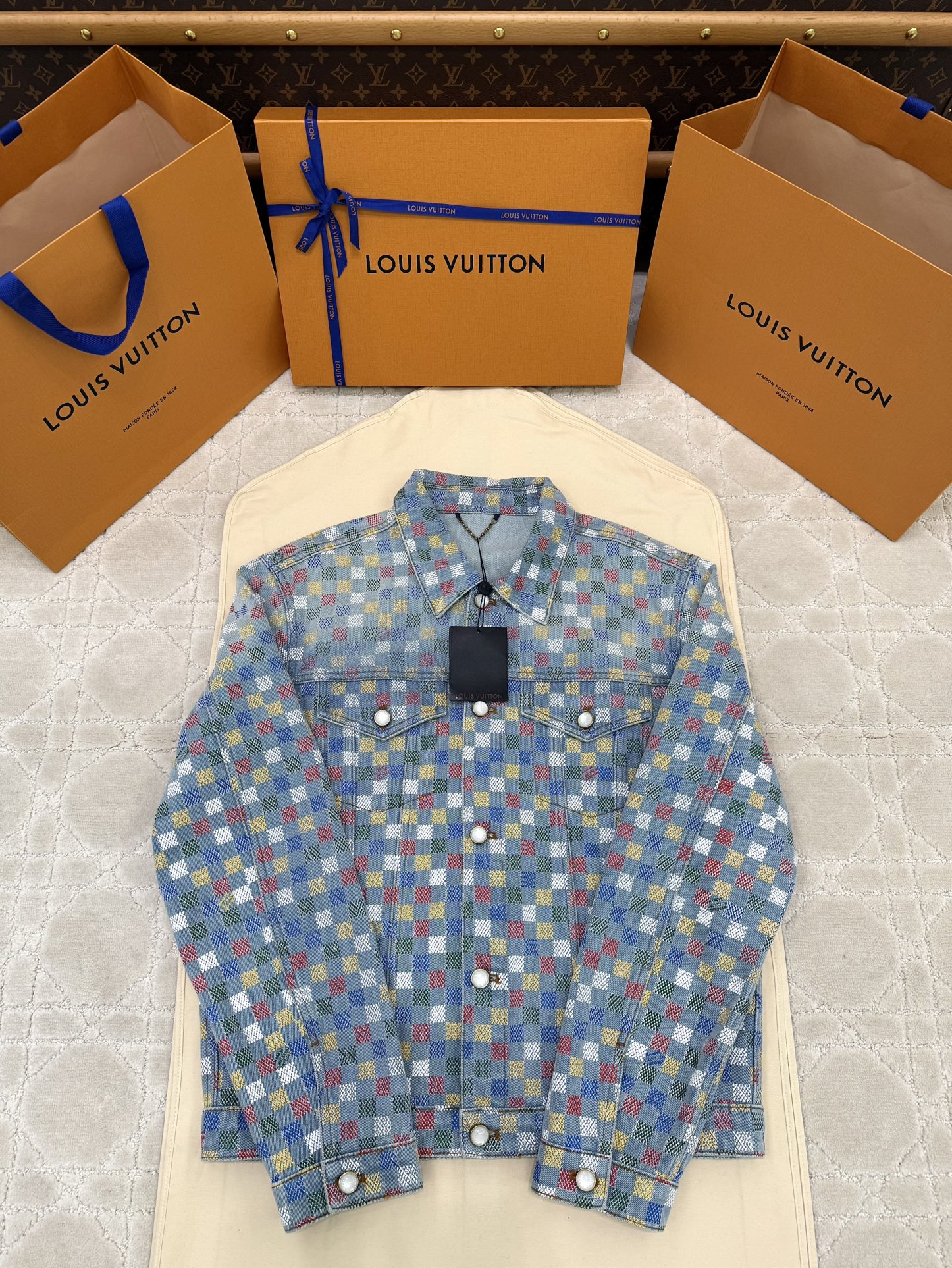 루이비통 데님 자켓