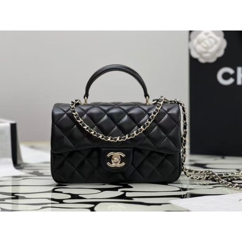 샤넬 뉴미니 탑 핸들백 샴페인골드