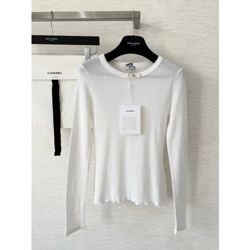 샤넬 퓨어화이트 숏슬리브 코튼