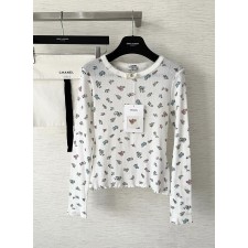 샤넬 퓨어화이트 롱슬리브 코튼