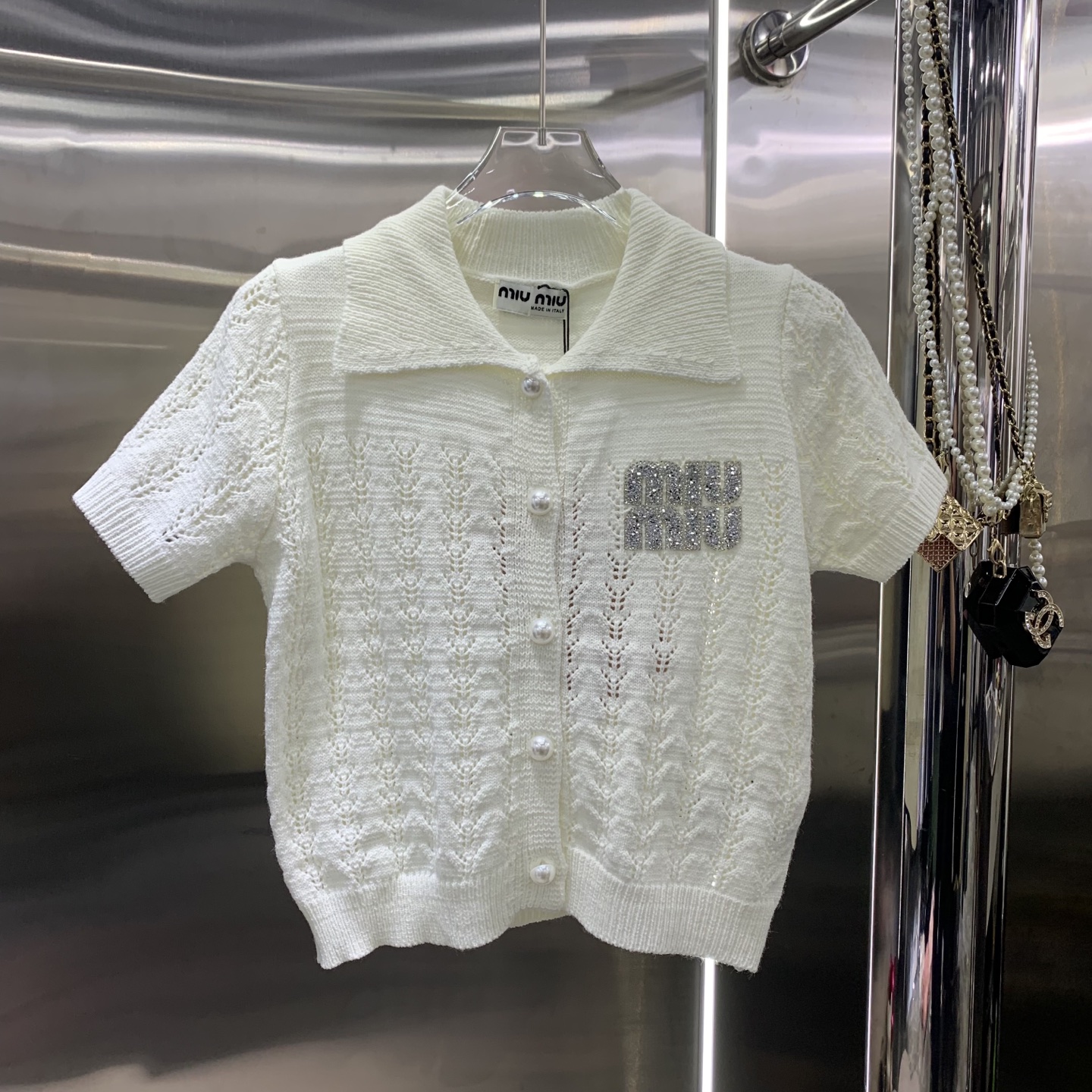 미우미우 니트 반팔티