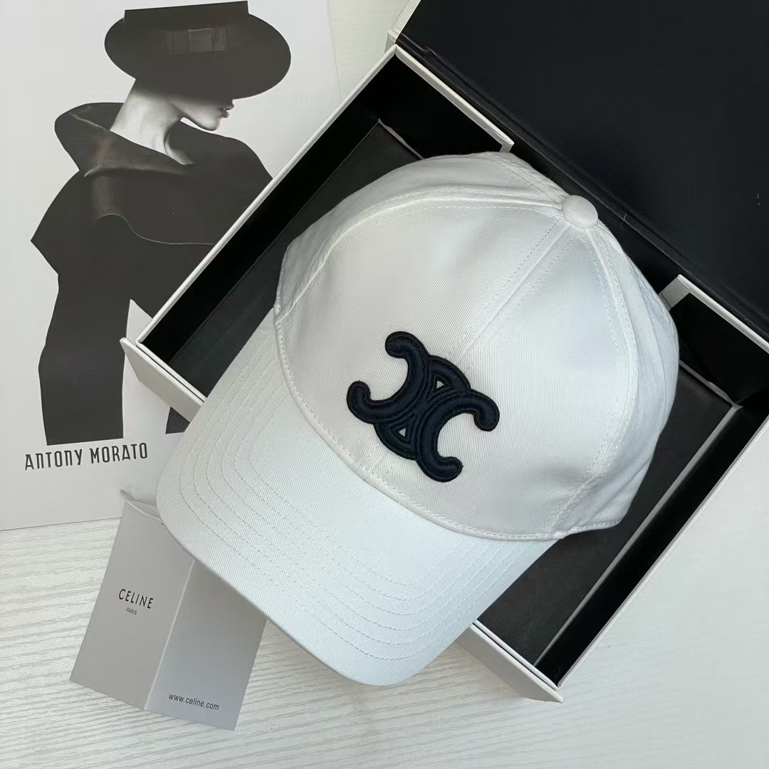 셀린느 볼캡 모자 화이트