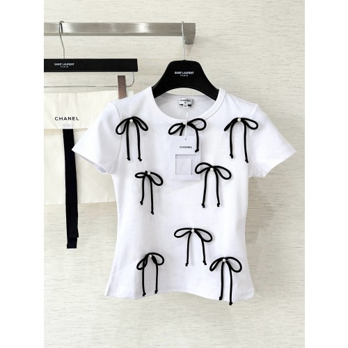 샤넬 25s 리본 프린트 반팔