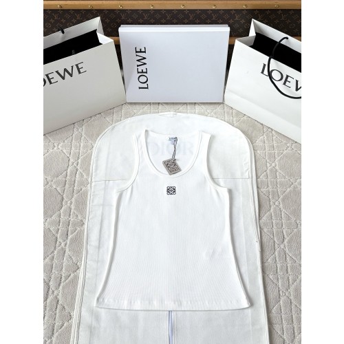 로에베 자수 리브드 스트레치 코튼 탱크