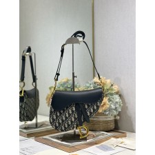 디올 새들 미디엄 스트랩 소프트백 블루