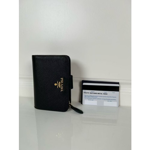 프라다 사피아노 메탈 로고 지갑