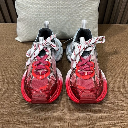 발렌시아가 3xl 토 스프레이 스니커즈 화이트/블루/그레이/레드