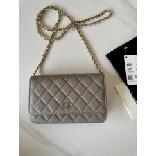 샤넬 WOC 캐비어 가죽 금장