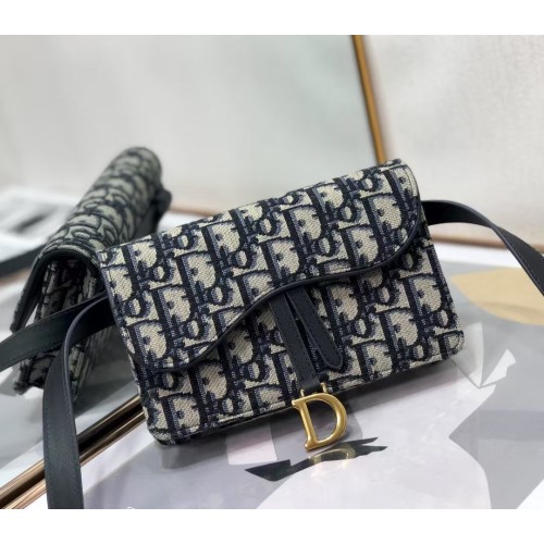 디올 오블리크 새들 벨트백