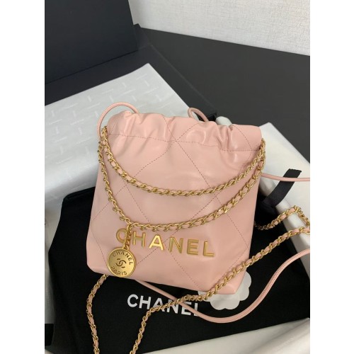 샤넬 22백 미니 핑크 금장