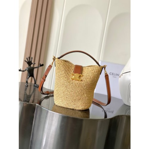 셀린느 미니 루이즈 버킷 라피아