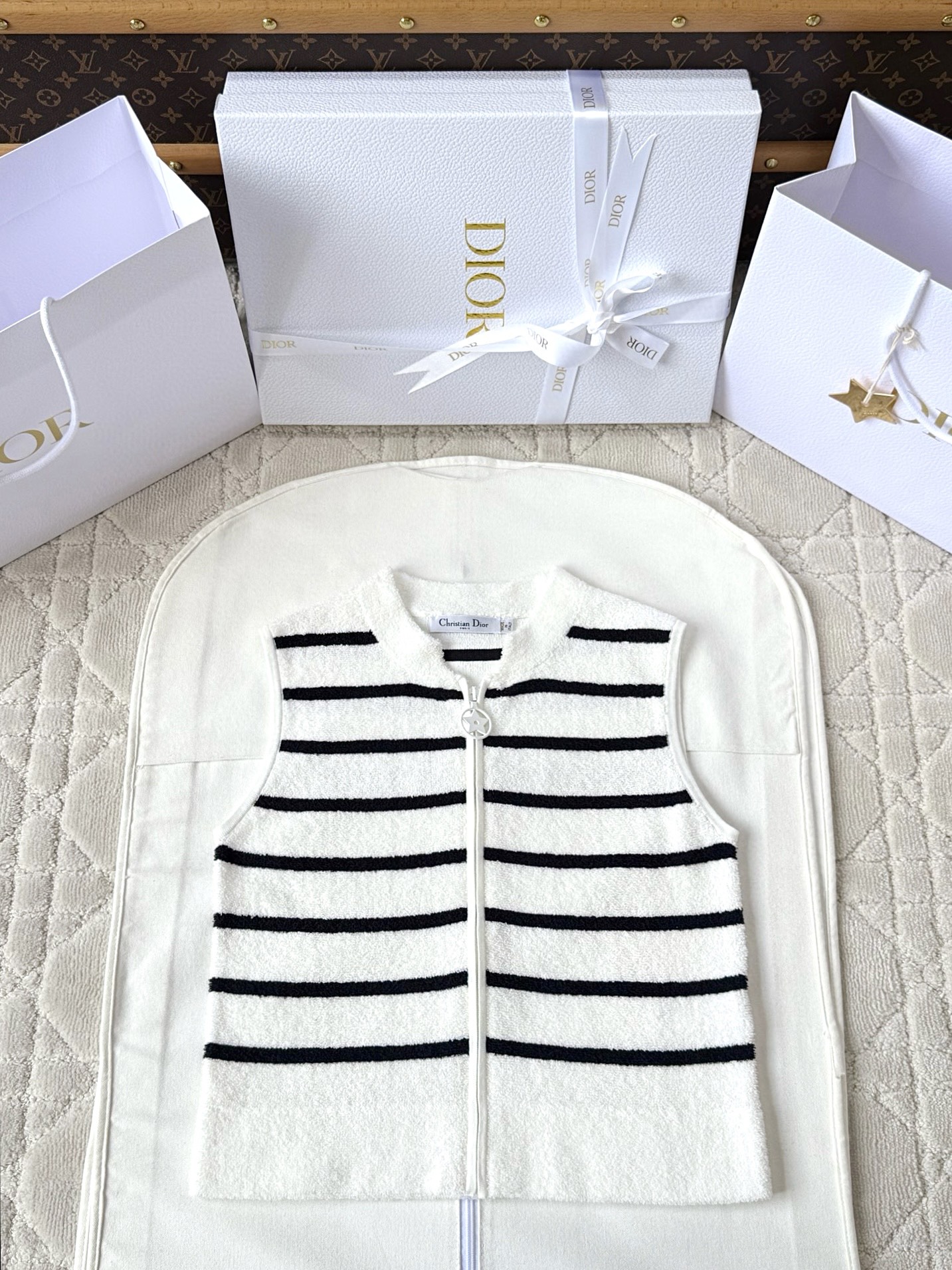 디올 25SS 스트라이프 조끼