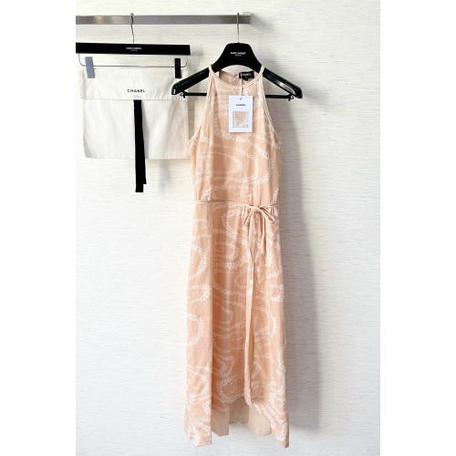 샤넬 슬리브리스 롱 드레스