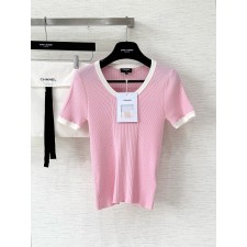 샤넬 25ss 니트 라인스톤 반팔