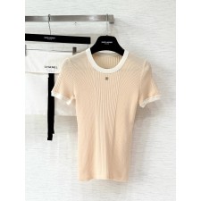 샤넬 25ss 니트 라인스톤 반팔