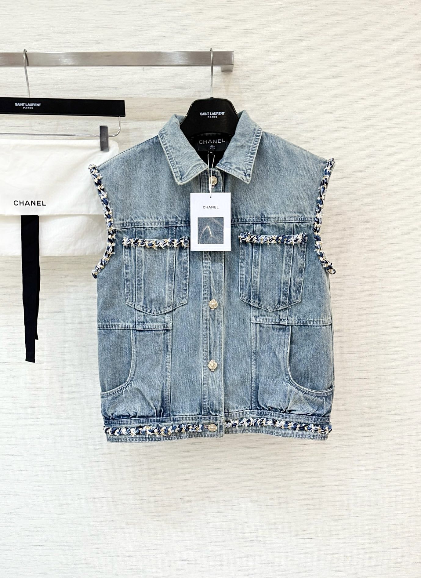 샤넬 25ss 체인 데님 재킷
