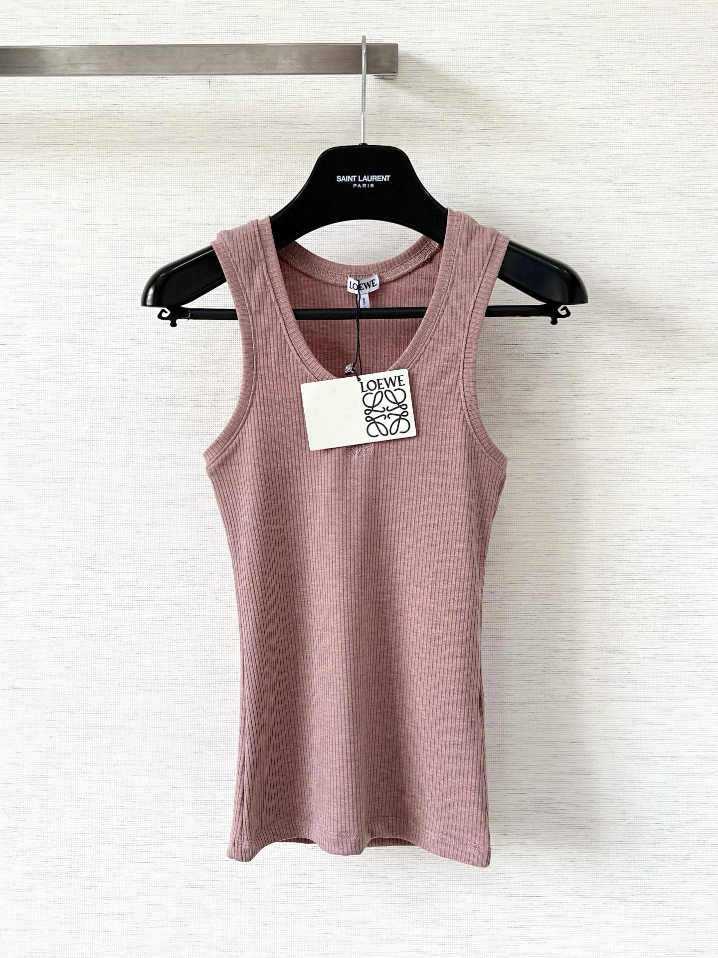 로에베 25ss 로고 라운드넥