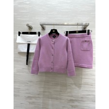 샤넬 캐시미어 가디건 + 스커트 세트