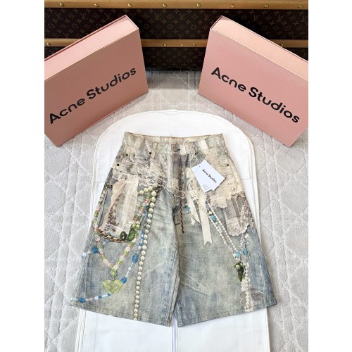 아크네스튜디오 3D 디지털 프린트 데님 반바지