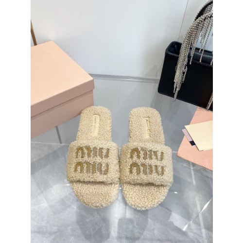 미우미우 울 슬리퍼