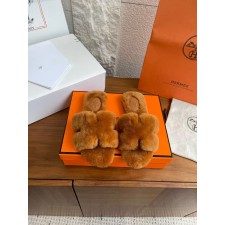 에르메스 시어링 양털 오란 슬리퍼