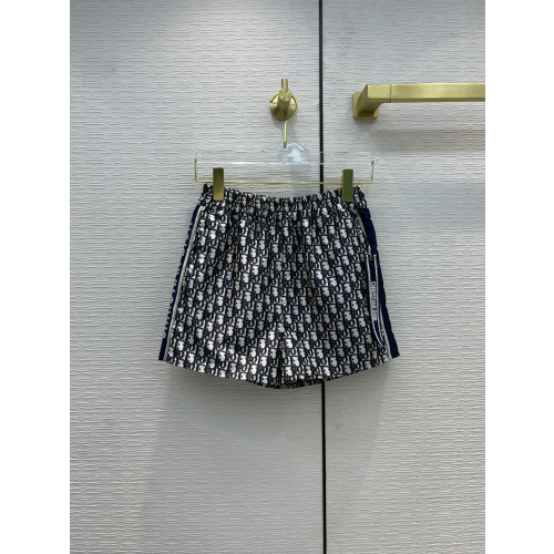 디올 쇼츠 블루 테크니컬 태피터 자카드 오블리크 모티프