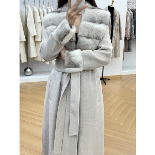 로로피아나 밍크카라 캐시미어 코트