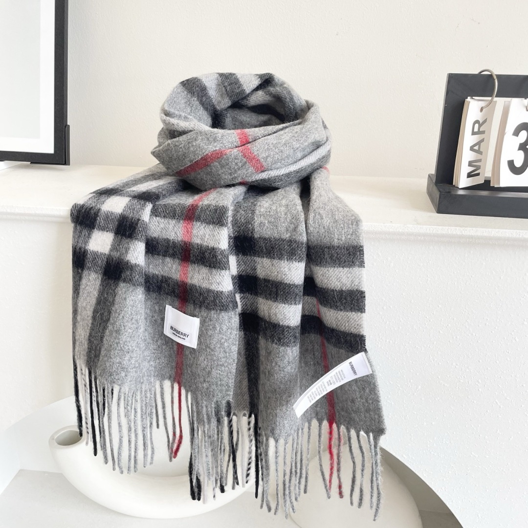 버버리 양면 캐시미어 스카프