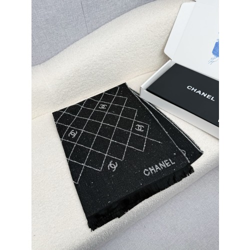 샤넬 퀄팅 로고 스카프