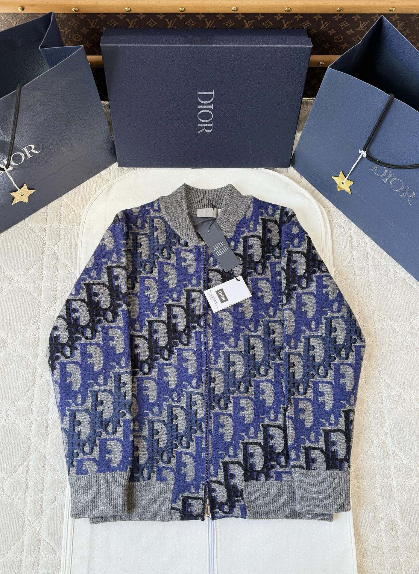 디올 니트 지퍼 자켓