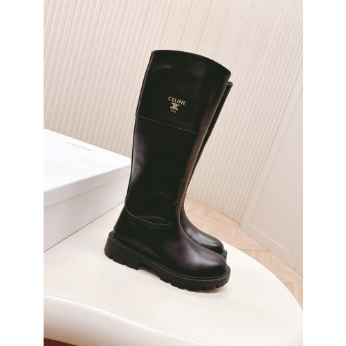 셀린느 트리옹프 마가렛 송아지 가죽 롱부츠