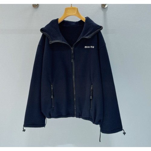 미우미우 폴라 프리스 L사이즈오버핏 네이비색상 (3일이내 수령가능) 당일출고