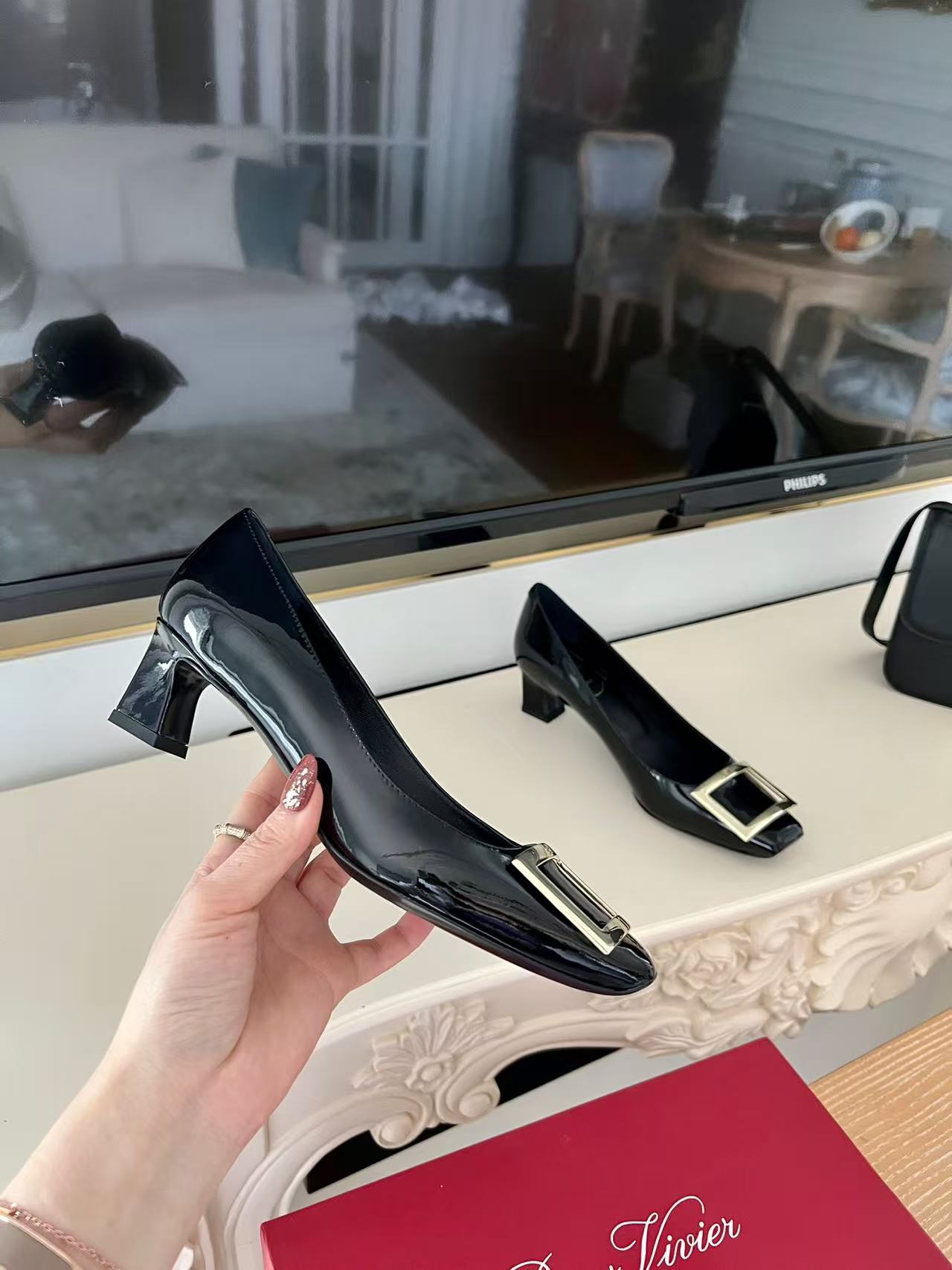 로저비비에 구두 굽높이4.5CM