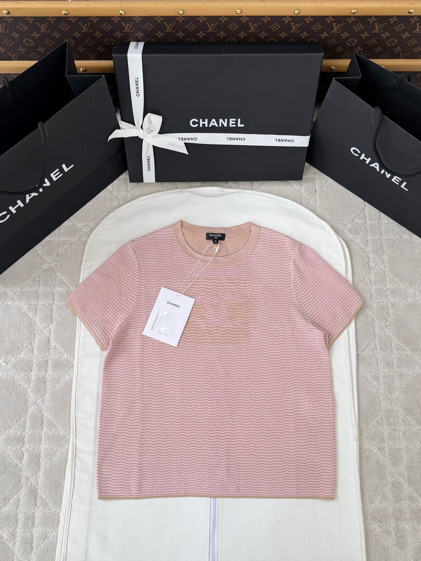 샤넬 스트라이프 반팔티