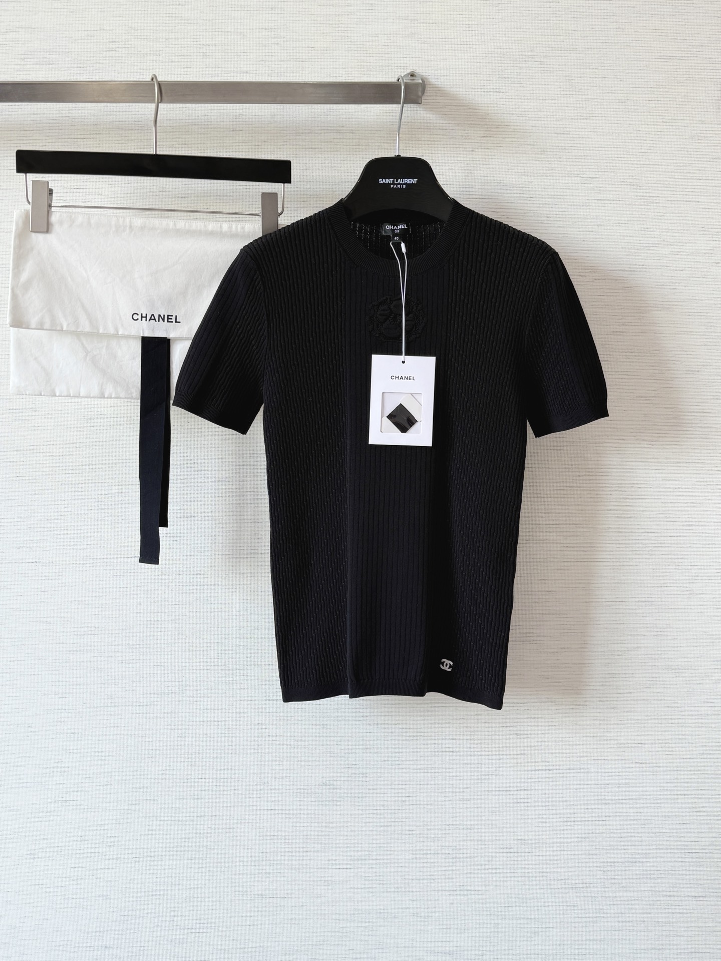 샤넬 26C 까멜리아 니트 탑