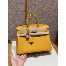 에르메스 버킨백 25 토고 은장 컬러: 9D/Jaune ambre
