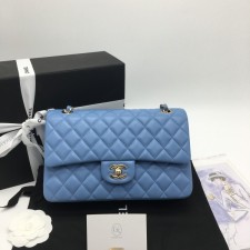 샤넬 클래식 미디움 램스킨 블루