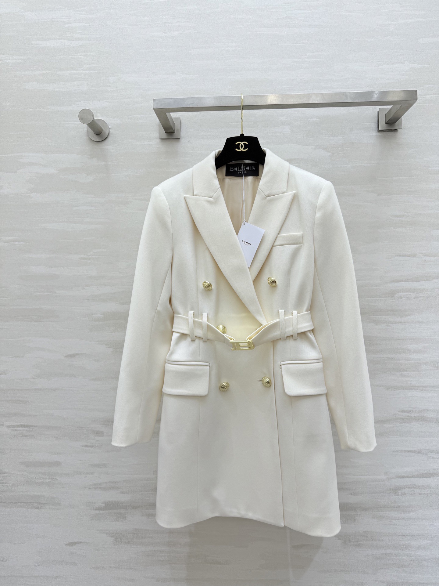 발망 더블 버튼 벨트 자켓