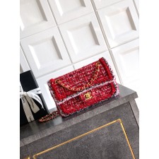 샤넬 클래식 스몰 플랩 백 레드 트위드