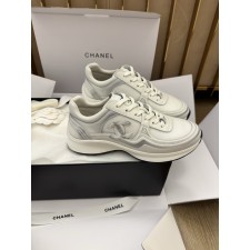 샤넬 메쉬 카프스킨 메탈릭 화이트 실버 크루즈 스니커즈 [정품급]